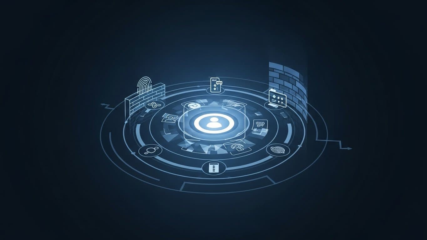 Digital padlock icon on a circuit board background.